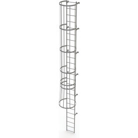 Tri Arc Mfg WLFC1125 25 Step Steel Caged Fixed Access Ladder, Gray - WLFC1125 image.