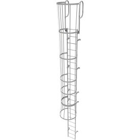 Tri Arc Mfg WLFC1222 22 Step Steel Caged Walk Through Fixed Access Ladder, Gray - WLFC1222 image.