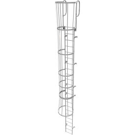 Tri Arc Mfg WLFC1223 23 Step Steel Caged Walk Through Fixed Access Ladder, Gray - WLFC1223 image.