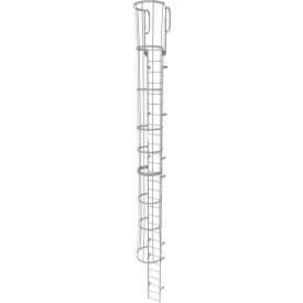 29 Step Steel Caged Walk Through Fixed Access Ladder Gray  WLFC1229