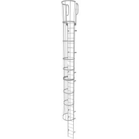 Tri Arc Mfg WLFC1229 29 Step Steel Caged Walk Through Fixed Access Ladder, Gray - WLFC1229 image.