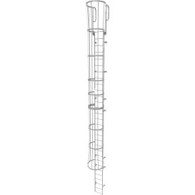 Tri Arc Mfg WLFC1230 30 Step Steel Caged Walk Through Fixed Access Ladder, Gray - WLFC1230 image.