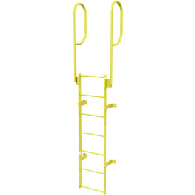 Tri Arc Mfg WLFS0207-Y 7 Step Steel  Walk Through With Handrails Fixed Access Ladder, Yellow - WLFS0207-Y image.