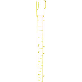 Tri Arc Mfg WLFS0220-Y 20 Step Steel Walk Through With Handrails Fixed Access Ladder, Yellow - WLFS0220-Y image.