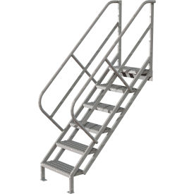 Tri Arc Mfg WISS106242 6 Step Industrial Access Stairway Ladder, Grip Strut - WISS106242 image.