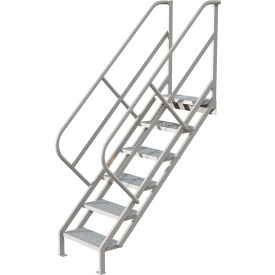 Tri Arc Mfg WISS106246 6 Step Industrial Access Stairway Ladder, Perforated - WISS106246 image.