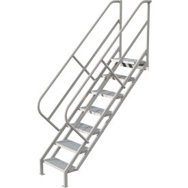 Tri Arc Mfg WISS107246 7 Step Industrial Access Stairway Ladder, Perforated - WISS107246 image.