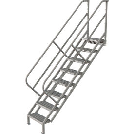 Tri Arc Mfg WISS108242 8 Step Industrial Access Stairway Ladder, Grip Strut - WISS108242 image.