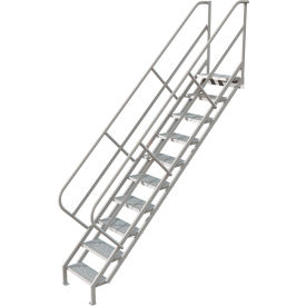 Tri Arc Mfg WISS110246 10 Step Industrial Access Stairway Ladder, Perforated - WISS110246 image.
