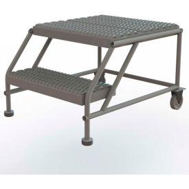 Tri Arc Mfg WLWP022424 2 Step Mobile Work Platform 24"W x 24"L, No Handrails, Gray - WLWP022424 image.