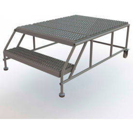 Tri Arc Mfg WLWP023648 2 Step Mobile Work Platform 36"W x 48"L, No Handrails, Gray - WLWP023648 image.