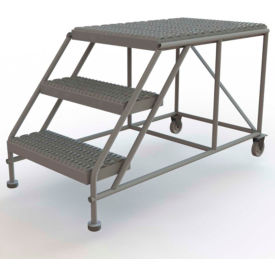 Tri Arc Mfg WLWP032436  Mobile 3 Step Steel 24"W X 36"L Work Platform Ladder Without Handrails - WLWP032436 image.