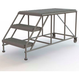 Tri Arc Mfg WLWP032448  Mobile 3 Step Steel 24"W X 48"L Work Platform Ladder Without Handrails - WLWP032448 image.