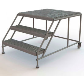 Tri Arc Mfg WLWP033636  Mobile 3 Step Steel 36"W X 36"L Work Platform Ladder Without Handrails - WLWP033636 image.