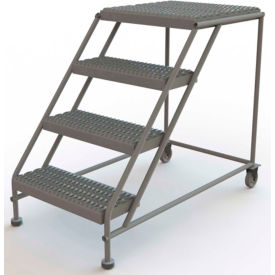 Tri Arc Mfg WLWP042424 4 Step Mobile Work Platform 24"W x 24"L, No Handrails, Gray - WLWP042424 image.