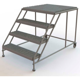 Tri Arc Mfg WLWP043636  Mobile 4 Step Steel 36"W X 36"L Work Platform Ladder Without Handrails - WLWP043636 image.