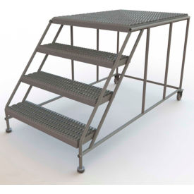 Tri Arc Mfg WLWP043648  Mobile 4 Step Steel 36"W X 48"L Work Platform Ladder Without Handrails - WLWP043648 image.