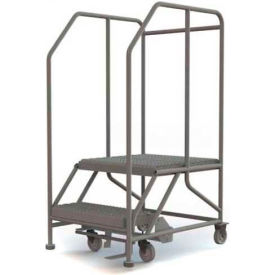 Mobile 2 Step Steel 24""W X 24""L Work Platform Ladder - 800 Lb. Capacity - WLWP122424SL