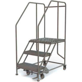 Tri Arc Mfg WLWP132424SL Mobile 3 Step Steel 24"W X 24"L Work Platform Ladder - 800 Lb. Capacity - WLWP132424SL image.