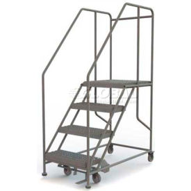 Tri Arc Mfg WLWP142424SL Mobile 4 Step Steel 24"W X 24"L Work Platform Ladder - 800 Lb. Capacity - WLWP142424SL image.