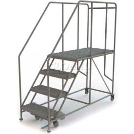 Mobile 4 Step Steel 24""W X 48""L Work Platform Ladder - 800 Lb. Capacity - WLWP142448SL