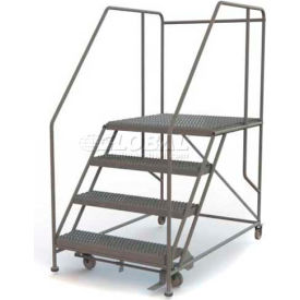 Tri Arc Mfg WLWP143636SL Mobile 4 Step Steel 36"W X 36"L Work Platform Ladder - 800 Lb. Capacity - WLWP143636SL image.