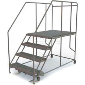 Mobile 4 Step Steel 36""W X 48""L Work Platform Ladder - 800 Lb. Capacity - WLWP143648SL