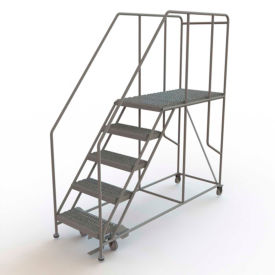 Mobile 5 Step Steel 24""W X 48""D Work Platform Ladder - WLWP152448C