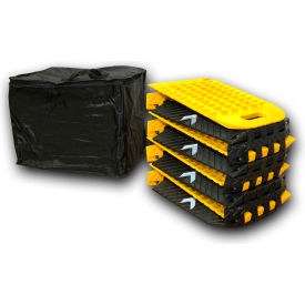 Tire Conversion Technologies, Inc PSB-118-10-1 TCT Hinged Portable Speed Bump, 8 Sections, Black/Yellow - PSB-118-10-1 image.