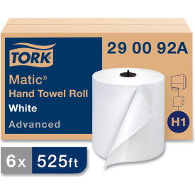 Tork® Advanced Matic Hand Towel Roll 2-Ply 7-11/16"W x 525L White 643Sheets/Roll 6 Rolls 