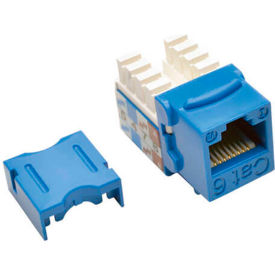 Trippe Manufacturing Company N238-001-BL Tripp Lite Cat6/Cat5e 110 Style Punch Down Keystone Jack, Blue, TAA Compliant image.