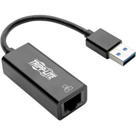 Trippe Manufacturing Company U336-000-R Tripp Lite USB 3.0 to Gigabit Ethernet NIC Network Adapter, 10/100/1000 Mbps, Black image.