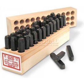 Star Tool Supply 3120622 C.H. Hanson 1/16" General Purpose Letter & Figure Steel Stamp Set - 36 Piece image.