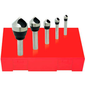 Star Tool Supply 5180600 Made in USA HSS Zero Flute Countersink & Deburring Tool Set 60° #0 - #4 image.