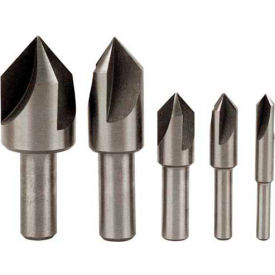 Star Tool Supply 5182060 Made in USA HSS 3 Flute Center Reamer Countersink Set 60° 1/4" - 3/4" image.