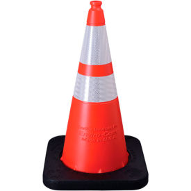 VizCon TrafFix Devices 28" Enviro-Cone® w/ Base 6" & 4" 3M Reflective Collar 11 lbs. Orange 