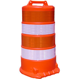 VizCon TrafFix Devices Low Density Contractor Drum 6" Orafol Bright Bands HIP Equivalent No Base 