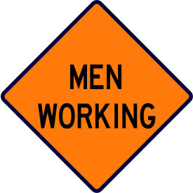 Traffix Devices Inc. 26036-EFO-HF - MWW VizCon TrafFix Devices 36" X 36" Reflective Roll-Up Vinyl Sign, MEN WORKING image.