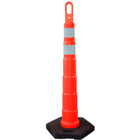 VizCon 46000 Series Looper Cone® with 16 lb. Hexagonal Base & 3"" Reflective Bands 42""H Orange