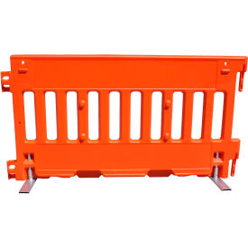 VizCon Urbanite® 57000 Series Wall Traffic Barricade with Panel Legs 72""L x 3""W x 38""H Orange