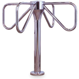 Turnstile Security Systems Inc 1001-M 4-Arm Turnstile Only Counter Clockwise Direction - Mirror Chrome image.