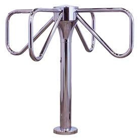 Turnstile Security Systems Inc 1002-M 4-Arm Turnstile Only Clockwise Direction - Mirror Chrome image.