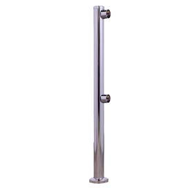Turnstile Security Systems Inc 1013-M Double Rail End Post - Mirror Chrome image.