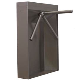 Turnstile Security Systems Inc 1101E-SS-FE 3-Arm Electric Turnstile Left Handed w/ Free Exit - Stainless Steel Cabinet image.