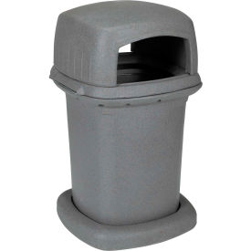 Toter 840GK-55710 Toter® Plastic Square Heavy Duty Trash Can, 45 Gallon, Graystone image.