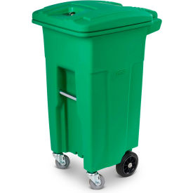 Toter ACG32-00LIM Toter Heavy Duty 2-Wheel Organic Waste Trash Cart W/ Casters, 32 Gallon, Organic Green - ACG32-00LIM image.