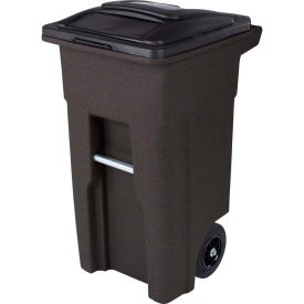 Toter ANA32-00BST Toter Heavy Duty Two-Wheel Trash Cart, 32 Gallon, Brownstone - ANA32-00BST image.