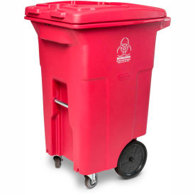Toter RMC64-00RED Toter 2-Wheel Medical Waste Cart w/Casters, 64 Gallon Red - RMC64-00RED image.