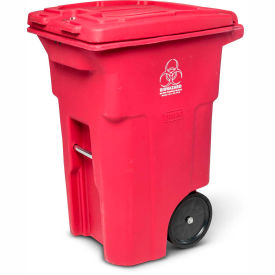 Toter RMN64-00RED Toter 2-Wheel Medical Waste Cart, 64 Gallon Red - RMN64-00RED image.