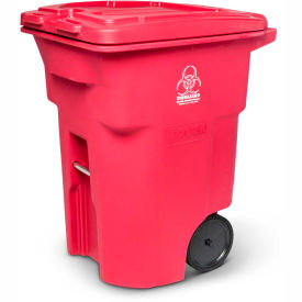 Toter RMN96-00RED Toter 2-Wheel Medical Waste Cart, 96 Gallon Red - RMN96-00RED image.